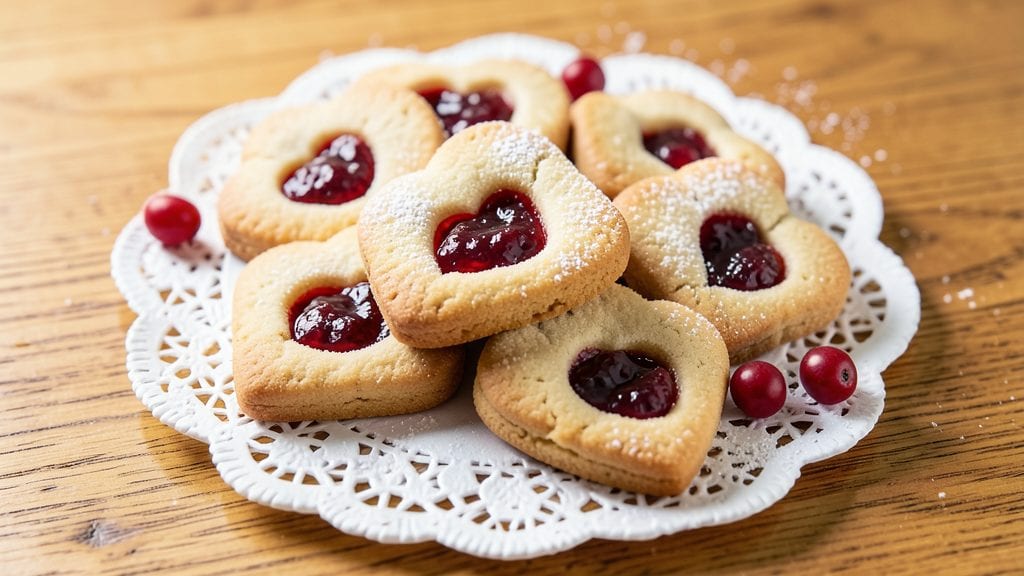 Heart-Shaped Jam Cookies Recipe: Festive Vanilla Swirls With Jam-Filled Centers